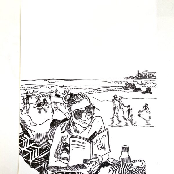 A3 ORIGINAL line drawing - BEACH 1