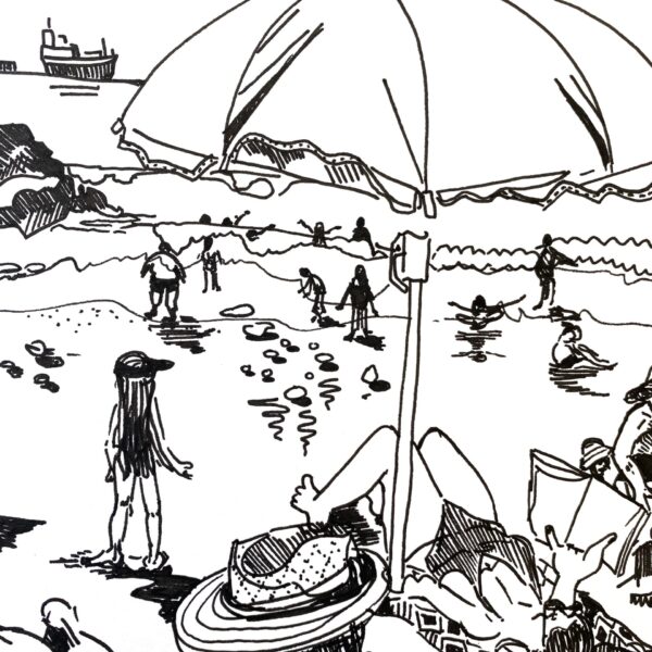 A3 ORIGINAL line drawing - BEACH III